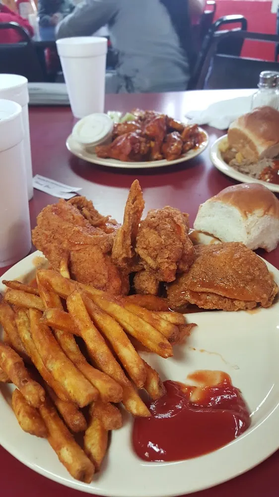 Boneless Chicken Strips with Fries
